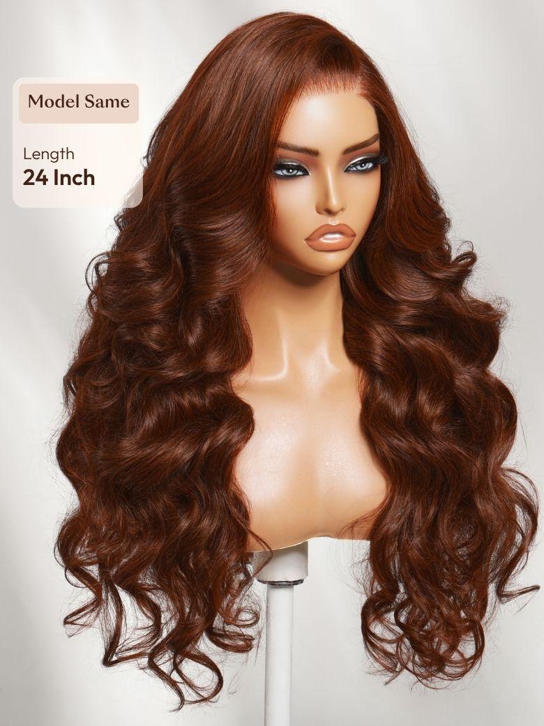 13x4 Bye Bye Slip? Lace Frontal Caramel Brown with Honey Blonde Highlights Glueless Side Part Bob Wig