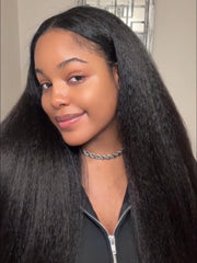 InvisiBlend™ V part Kinky Straight Natural Black Wig Protect Your Natural Hair