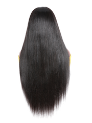 Straight Human Hair Wig Glueless Wig Virgin Hair Beginner Friendly Machine Made Headband Wig 150% Density