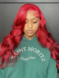Petaluxe 13x4 Lace Front Vivid Red Body Wave Wig