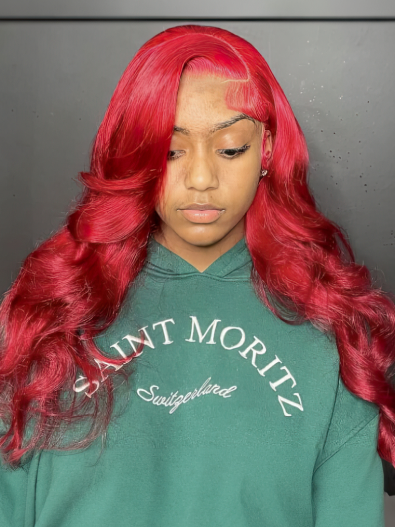 13x4 Lace Front Vivid Red Body Wave Wig