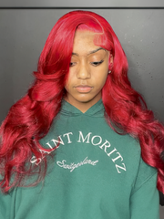 13x4 Lace Front Vivid Red Body Wave Wig