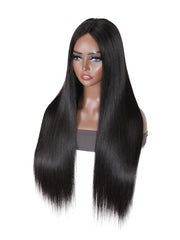 Super Natural V Part Straight Human Hair Glueless 0 Skill Needed Wig