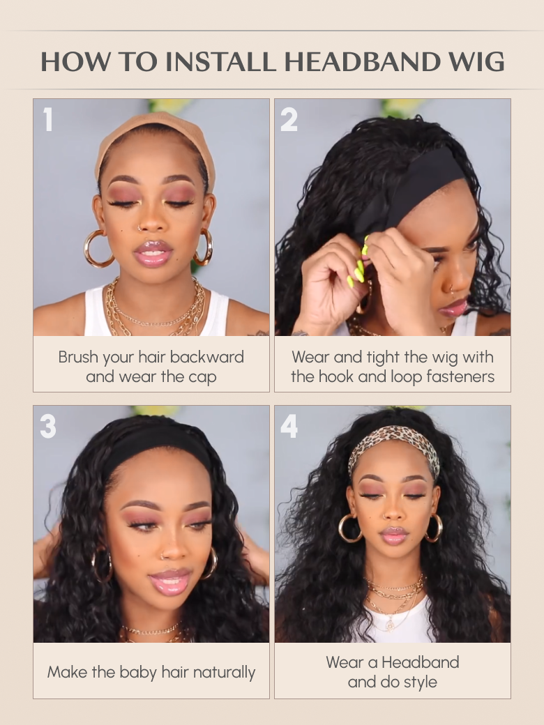 Bronde Balayage Highlight Ombre Body Wave Headband Wig Glueless Put On And Go Wig 150% Density