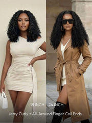 7x5 Bye-Bye Slip & 13x4 Pre-Everything Curly Texture Premium Hair Drawstring Wig With Finger Coil Ends