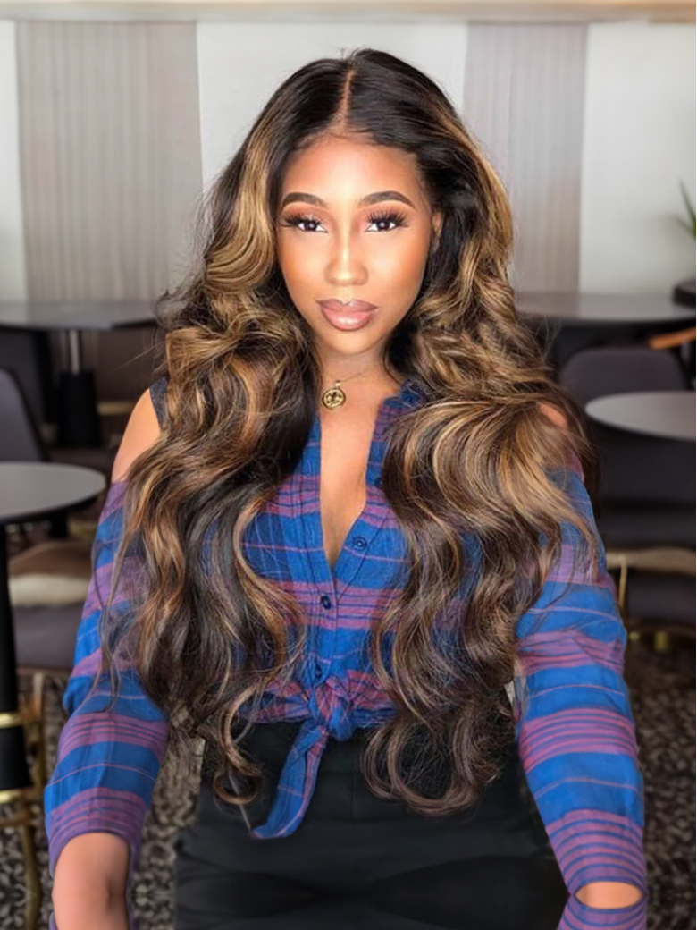 3 Bundles Blonde Balayage Highlight Body Wave 100% Real Virgin Hair Hot Trending Color On Sale
