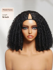 EasiContour? V Part Afro Kinky Curly with Finger Coil Ends Drawstring Wig