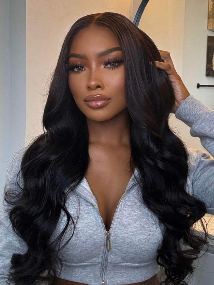 Petaluxe 5x5 & 7x5 Thin HD BlendAway? Pre Cut Lace Closure Glueless Body Wave Affordable Bouncy Wig with ByeBye-Knots Match All Skin Tones