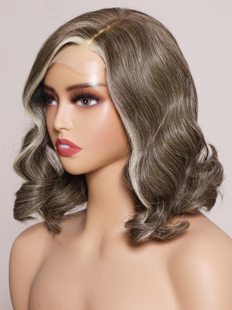 SLOANNE- 12" MONO & SWISS LACE BODY WAVE HUMAN HAIR WIG