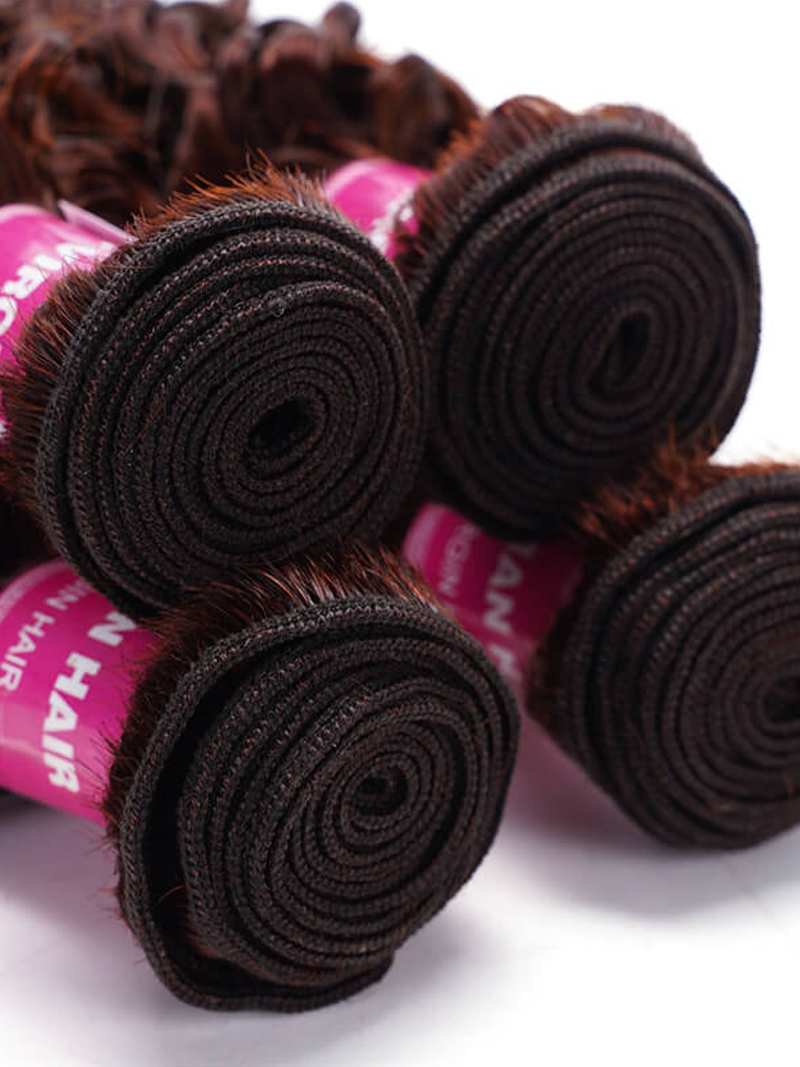 Mahogany Red Brown Jerry Curl 3Pcs 100% Remy Human Hair Bundles