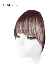 Hand-Made Dark Brown Straight Clip In Bangs With Temples