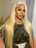 Petaluxe 26'' 200% Density Transparent Lace 613 Blonde 13x4 Straight Lace Front Wig