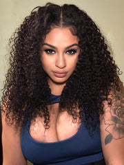 Natural Color Brown Balayage Jerry Curly 4x4 Free Part Lace Closure