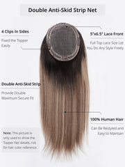 Hair Topper Dirty Blonde Comfortable Lace Front Clip In