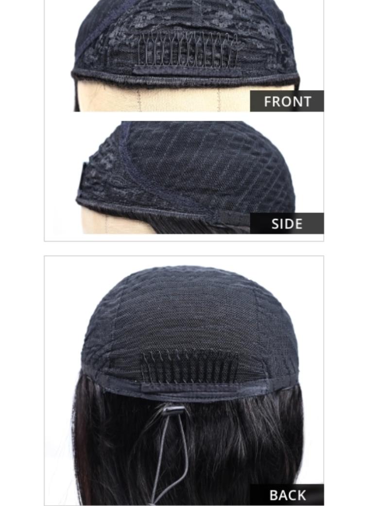 Straight Black Half Wig With Versatile Style And Easy Install
