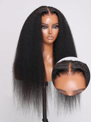 Bye Bye Knots Wig 7x5 & 13x4 Pre-Everything Glueless Lace Black Yaki Straight Wig With Bleached Knots
