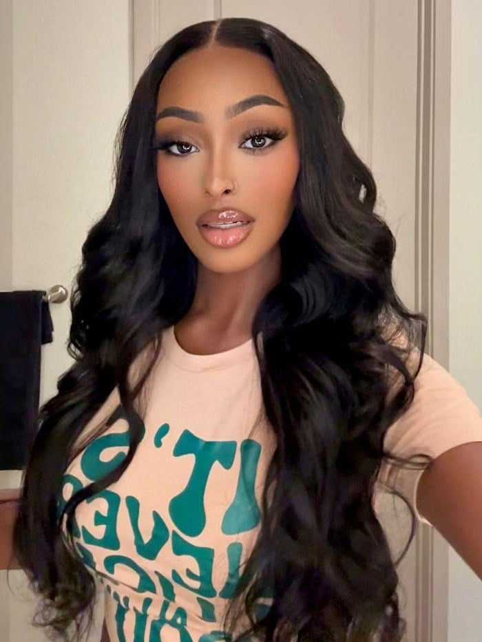 Petaluxe 13x4 HD Lace Frontal 250% Density Raw Human Hair Body Wave 200% Density Wig