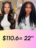 Petaluxe [22"=$110.6] 7x5 Bye Bye Knots? Glueless Lace Wig Black With Blonde Highlights Body Wave Wig & Natural Black Curly Wave Wig