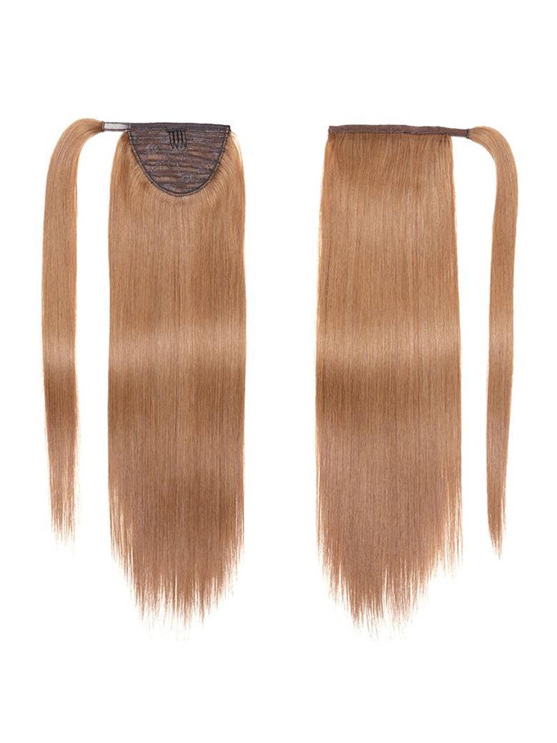 Clip In Extension Ponytail Ash Brown Straight Human Hair