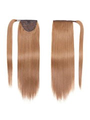 Clip In Extension Ponytail Ash Brown Straight Human Hair