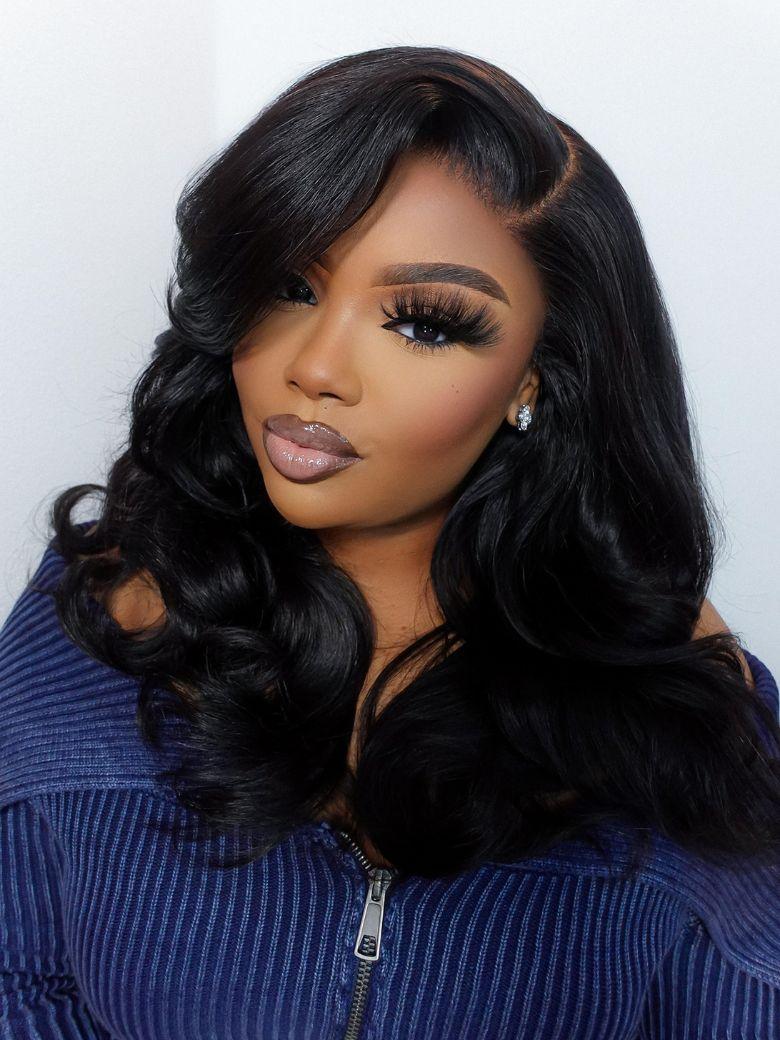 [From 10 Inch] Bye-Bye Slip? Wig Feathered Layer Left Side Part 200% Density Wig with Secure Silicone Strips and Drawstring