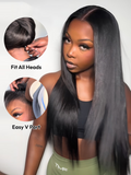 Petaluxe EasiContour V Part 150% Density Glueless Yaki Wig