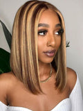 Petaluxe 13x4 Lace Front Strawberry Blonde Highlighted Bob Wig