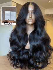 13x4 Pre-Everything? Transparent Lace Front 3D Body Wave Wig Real Ear To Ear With Invisi Drawstring Wig Lace Fit Better