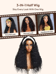 [Invisi Blend] Blend & Secure Half Wig & 7x5 Bye Bye Knots Water Wave With Glueless Drawstring
