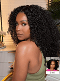 [24 Inch $99 ] Petaluxe Maxreal Half Wig 2x4 Lace Part Black Kinky Curly Wig