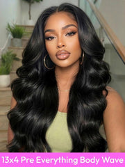 13x4 Bye Bye Slip? Lace Frontal  Bronde Color With Honey Blonde Highlights Water Wave Glueless Drawstring Wig