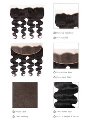 13x4 Lace Frontal With 3 Bundles Body Wave Human Hair