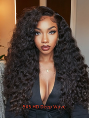 HD Bye-Bye Knots? Wig 7x5 Quick Glueless & HD Lace Wet & Wavy Water Wave Invisible Knots Wig