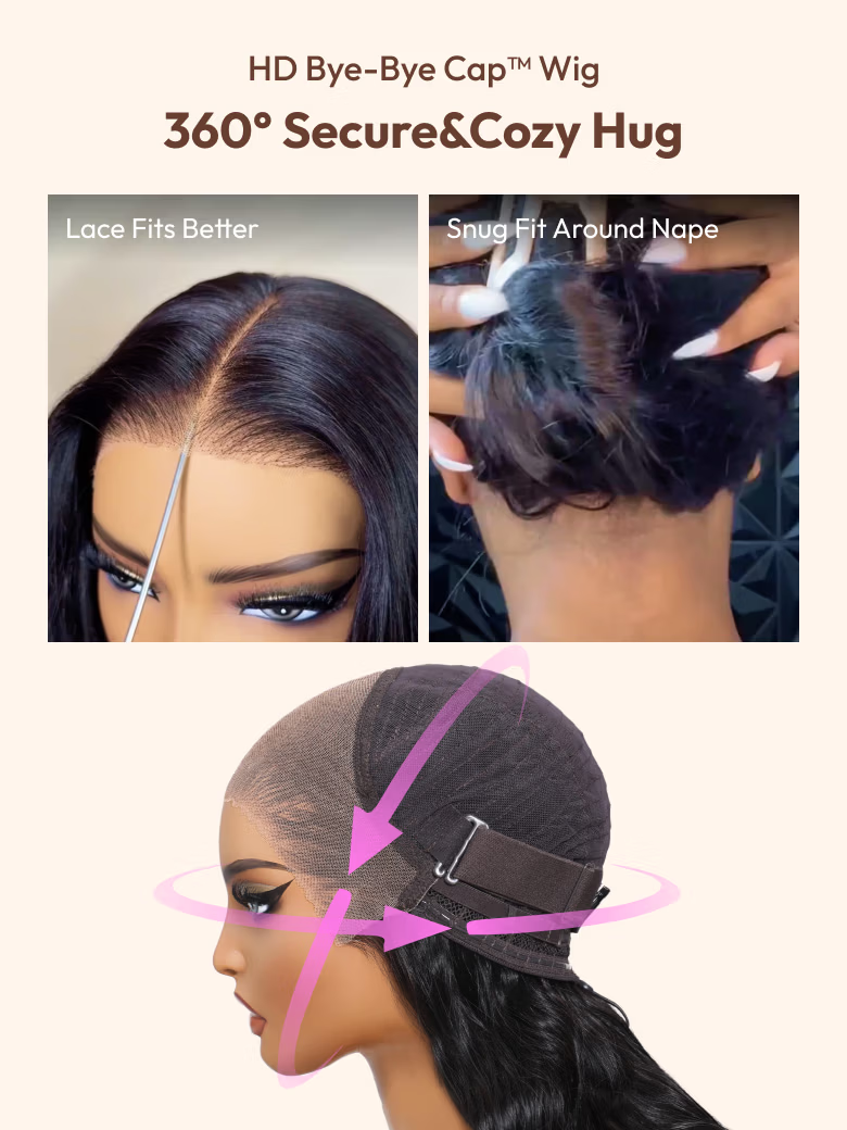 [Send Free Wig]13x4/5x5 HD Pre Cut Undetectable Lace Put On And Go Curly/Body Wave Black Air Wig