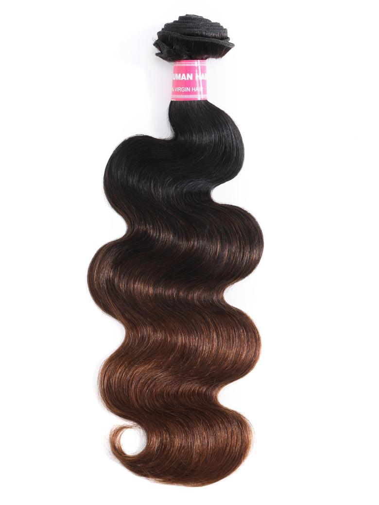 Chestnut Brown Ombre Body Wave 1 Piece Human Hair Bundle