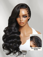 13x4 Pre-Everything? Wig With Loose Wave Face-Framing Layers And Side-Swept Bangs With Drawstring