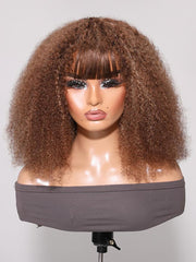 Beginner Friendly Glueless Wig Kinky Curly Afro Honey Blonde Wig