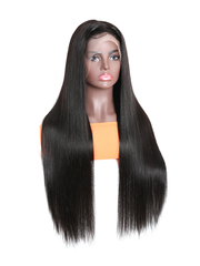 Natural Color 13x6 Straight Lace Front Wigs Human Hair 150% Density Brazilian Human Hair Wig with Baby Hair Pre Plucked Natural Hairline Wigs