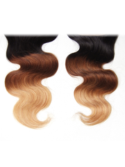 Free Part 4x4 Lace Closure 1PC T1B/4/27 Ombre Body Weave Hair