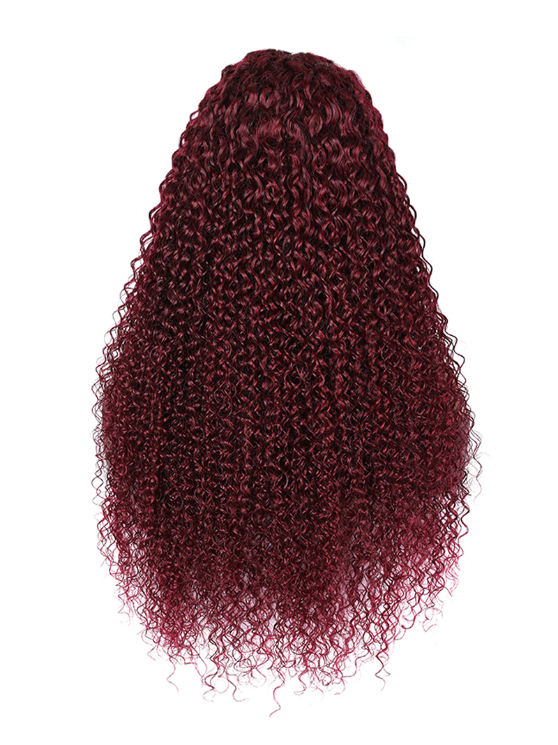 99J Burgundy 4x4 Lace Closure Jerry Curl Human Hair Wig