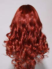 13x4 Lace Front Burnt Orange Pre-plucked Body Wave Wig