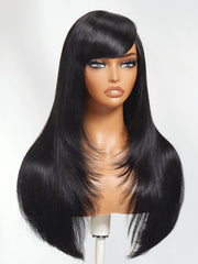 Bye-Bye Knots 7x5 Lace Layered Straight Wig With Side Bangs