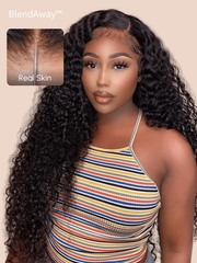 5x5 Thin HD BlendAway Lace Closure Black Glueless Jerry Curly Wig 180% Density