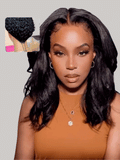 Petaluxe [From 18"] EasiContour V Part Glueless Kinky Straight Bouncy Natural Black Wig