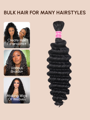 Bulk Human Hair for Braiding Deep Wave Virgin Human Hair