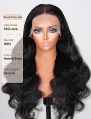 Hair Full Lace Body Wave Transparent Lace Human Hair Wig Preplucked with Baby Hair