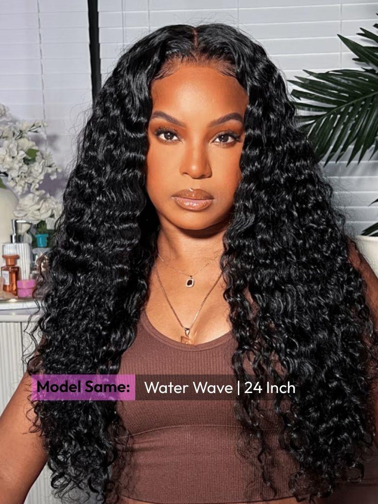 13x4 Bye-Bye Knots? & 13x4 Pre Everything? Pre-Cut Lace Front Water Wave Drawstring Wig With Baby Hair
