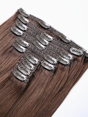 Dark Brown Human Hair Clip In Extension