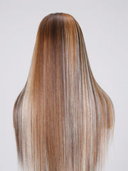 13x4 Lace Front Ash Blonde With Silver Highlight Straight Wig