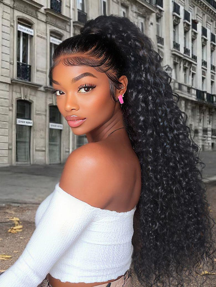 Petaluxe Beginner-Friendly 7x5 Bye-bye Knots Wigs Mixed Curls Wig with Invisi Drawstring